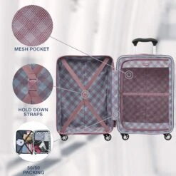 Travelpro Maxlite 5 Expandable Carry-on Spinner Hardside Luggage, Dusty Rose 10 Travelpro Maxlite 5 Expandable Carry-on Spinner Hardside Luggage, Dusty Rose -Luggage Factory 81 heBdlLfL