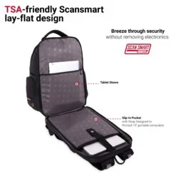 SWISSGEAR Large ScanSmart Laptop Backpack | TSA-Friendly Carry-on | Travel, Work, School | Men's And Women's - Black 10 SWISSGEAR Large ScanSmart Laptop Backpack | TSA-Friendly Carry-on | Travel, Work, School | Men's And Women's - Black -Luggage Factory 813RVeMNrbL