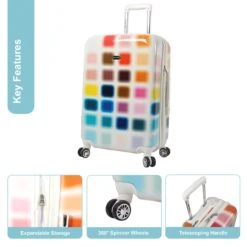 Steve Madden Cubic Luggage Sets 3 Piece Hardside Suitcase With Spinner Wheels -Luggage Factory 816 a2PQfkL