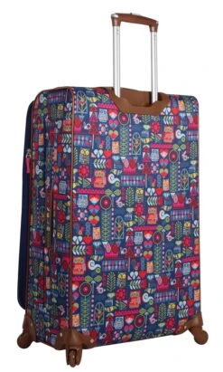 Lily Bloom Luggage 3 Piece Softside Spinner Suitcase Set Collection (Geo Critter) -Luggage Factory 81E3aX4GMdL