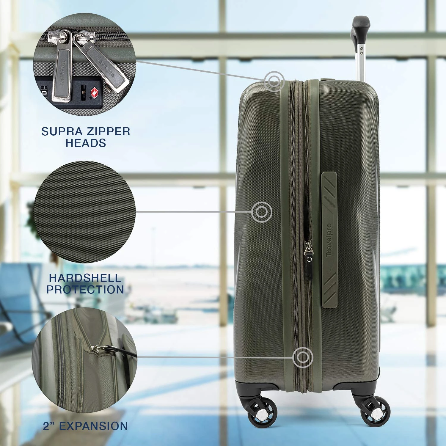 Travelpro Maxlite 5 Expandable Carry-on Spinner Hardside Luggage, Slate Green 5 Travelpro Maxlite 5 Expandable Carry-on Spinner Hardside Luggage, Slate Green - Image 5