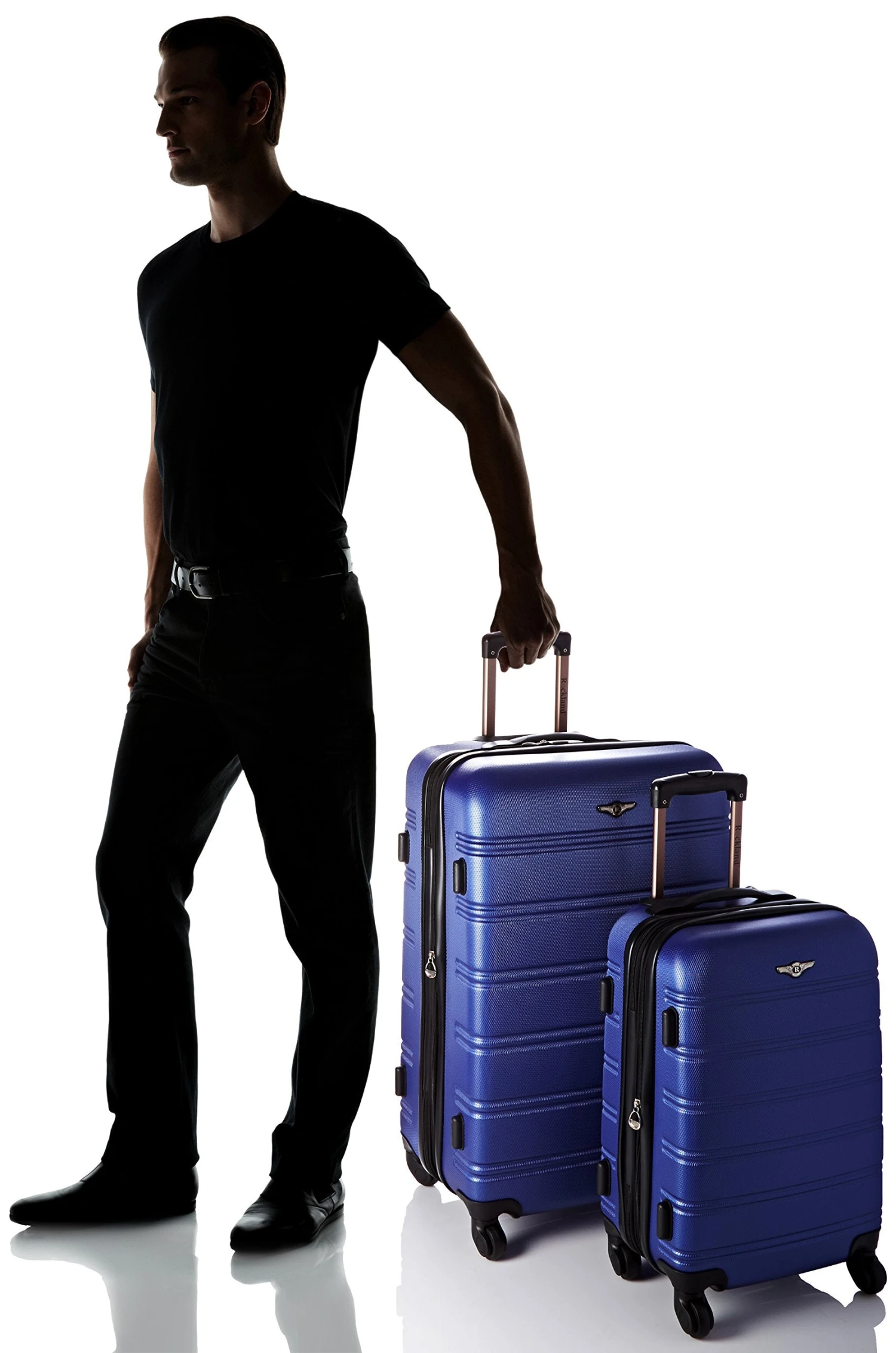 Rockland Luggage 20 Inch 28 Inch 2 Piece Expandable Spinner Set, Blue, One Size 3 Rockland Luggage 20 Inch 28 Inch 2 Piece Expandable Spinner Set, Blue, One Size - Image 3