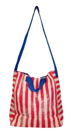 101 BEACH - 2 IN 1 Cross-Over Large Tote Bag - Custom Embroidery (Red Stripe - Blue Trim) 7 101 BEACH - 2 IN 1 Cross-Over Large Tote Bag - Custom Embroidery (Red Stripe - Blue Trim) -Luggage Factory 81SGk0bnGNL