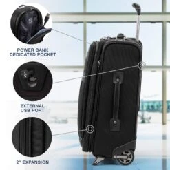 Travelpro Luggage Platinum Elite 20" Carry-on Intl Expandable Rollaboard W/USB Port, Shadow Black 10 Travelpro Luggage Platinum Elite 20" Carry-on Intl Expandable Rollaboard W/USB Port, Shadow Black -Luggage Factory 81UykvTg7mL