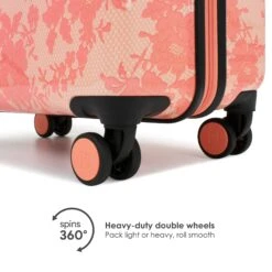 BADGLEY MISCHKA Essence 2 Piece Hard Spinner Luggage Set (Pink Lace, Medium+Carry-on) 10 BADGLEY MISCHKA Essence 2 Piece Hard Spinner Luggage Set (Pink Lace, Medium+Carry-on) -Luggage Factory 81YdkXiqarL