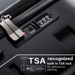 COOLIFE Luggage Expandable(only 28") Suitcase PC+ABS Spinner Built-in TSA Lock 20in 24in 28in Carry On (Charcoal, S(20in_Carry On)) -Luggage Factory 81d9ZnImPGL