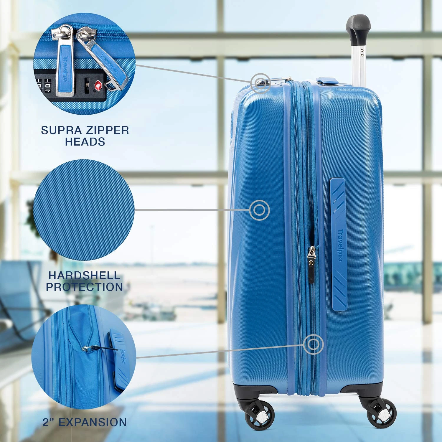 Travelpro Maxlite 5 Expandable Carry-on Spinner Hardside Luggage, Azure Blue 5 Travelpro Maxlite 5 Expandable Carry-on Spinner Hardside Luggage, Azure Blue - Image 5