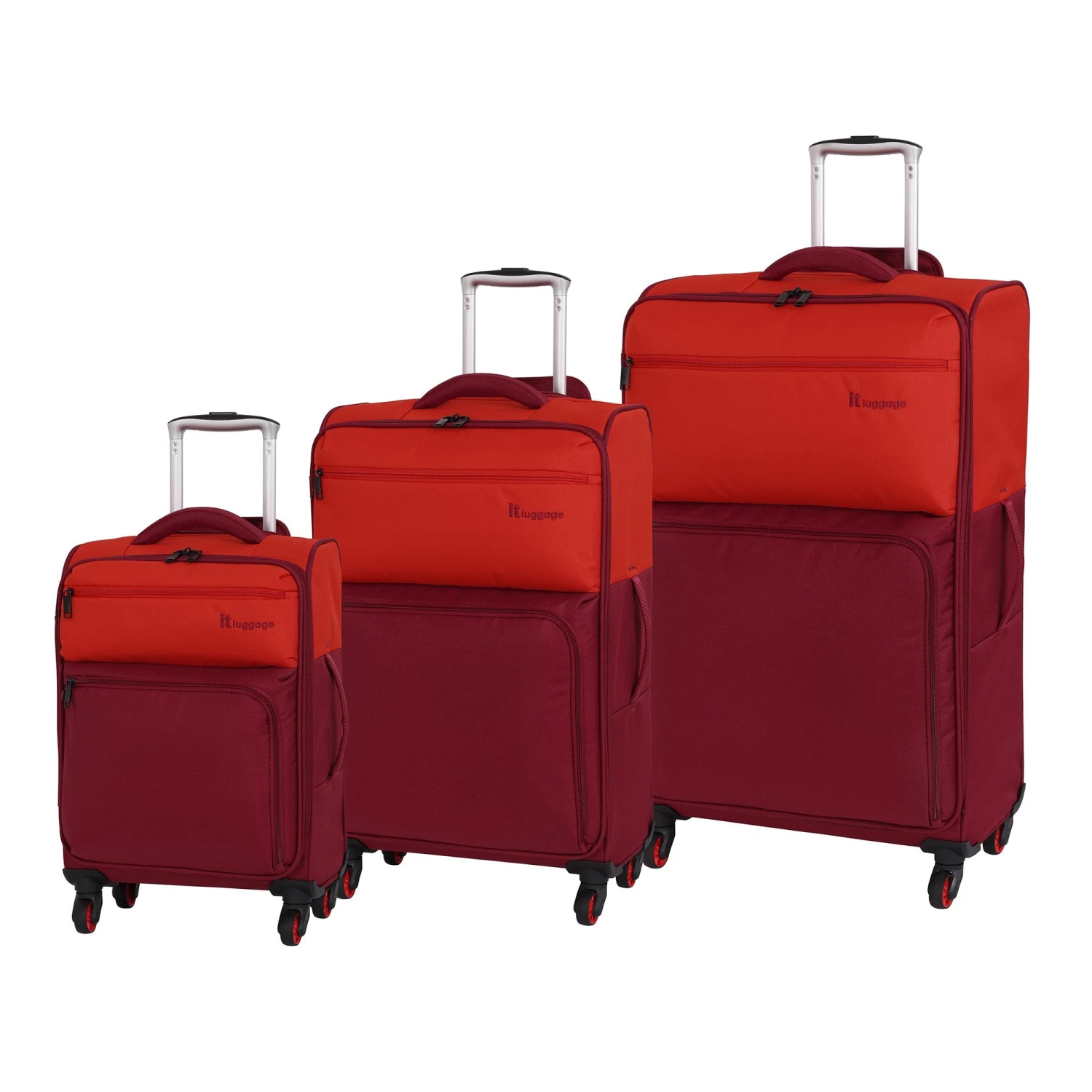 It Luggage Duotone 4 Wheel Lightweight Cabin Suitcase, 53 Cm, 34 L, Orange + Red Dahlia 5 It Luggage Duotone 4 Wheel Lightweight Cabin Suitcase, 53 Cm, 34 L, Orange + Red Dahlia - Image 5