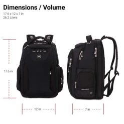 SWISSGEAR Large ScanSmart Laptop Backpack | TSA-Friendly Carry-on | Travel, Work, School | Men's And Women's - Black 9 SWISSGEAR Large ScanSmart Laptop Backpack | TSA-Friendly Carry-on | Travel, Work, School | Men's And Women's - Black -Luggage Factory 81t3u1F 2BgXL