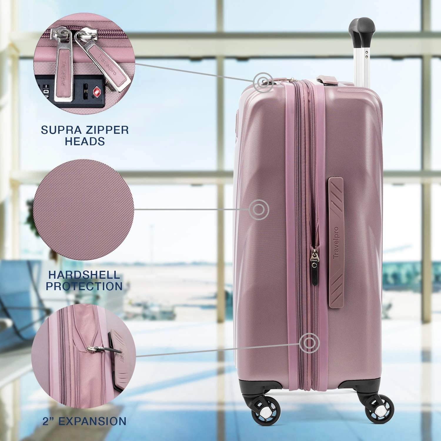 Travelpro Maxlite 5 Expandable Carry-on Spinner Hardside Luggage, Dusty Rose 5 Travelpro Maxlite 5 Expandable Carry-on Spinner Hardside Luggage, Dusty Rose - Image 5