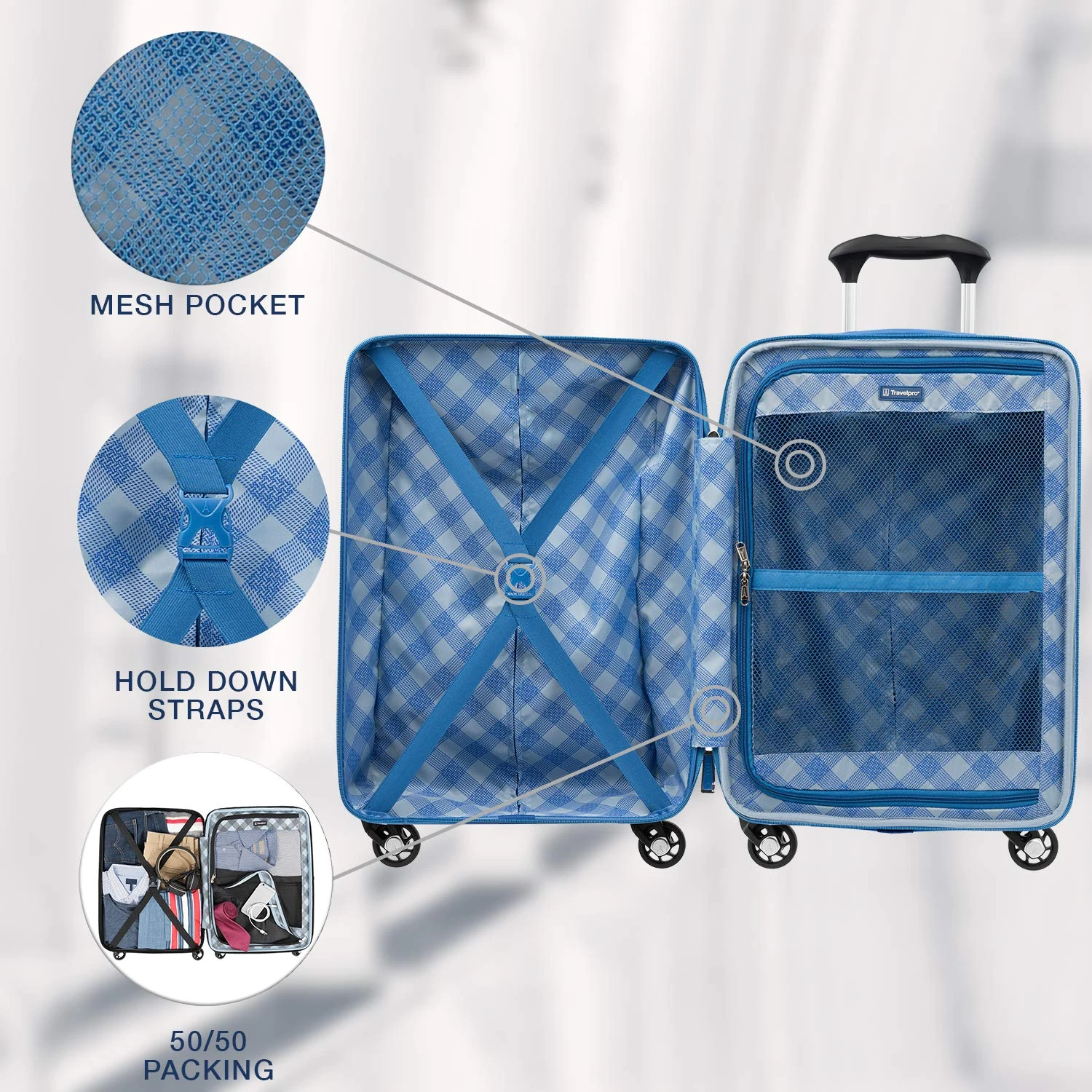 Travelpro Maxlite 5 Carry-on Spinner Hardside Luggage, Azure Blue 4 Travelpro Maxlite 5 Carry-on Spinner Hardside Luggage, Azure Blue - Image 4