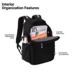 SWISSGEAR Large ScanSmart Laptop Backpack | TSA-Friendly Carry-on | Travel, Work, School | Men's And Women's - Black 11 SWISSGEAR Large ScanSmart Laptop Backpack | TSA-Friendly Carry-on | Travel, Work, School | Men's And Women's - Black -Luggage Factory 81zoPKLVYcL