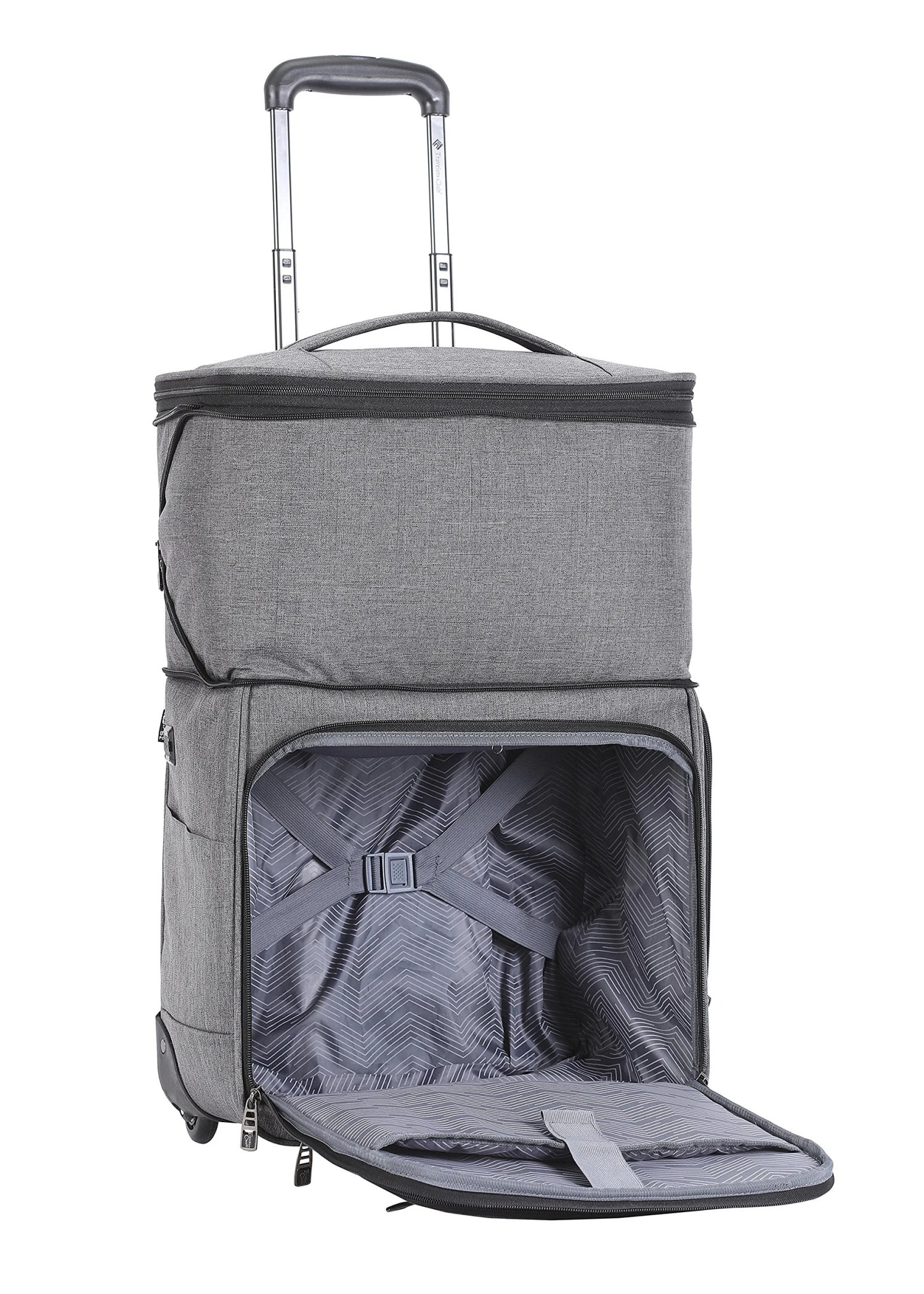 Travelers Club Luggage 17" Top Expandable Underseater W/Side USB Port Connector, Dark Gray Suitcase, Carry 3 Travelers Club Luggage 17" Top Expandable Underseater W/Side USB Port Connector, Dark Gray Suitcase, Carry - Image 3