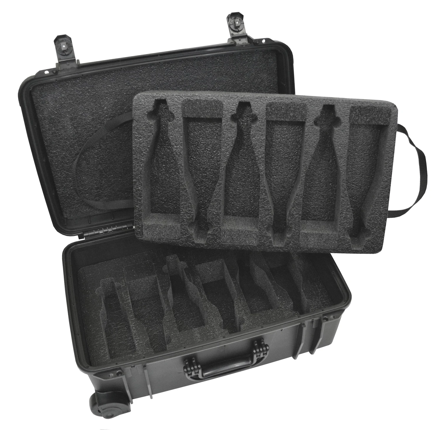 Waterproof Heavy Duty Wheeled Alcohol Travel Case - Beer And Wine Carrying Case Includes Custom Foam Insert Bottle Holder 1 Waterproof Heavy Duty Wheeled Alcohol Travel Case - Beer And Wine Carrying Case Includes Custom Foam Insert Bottle Holder