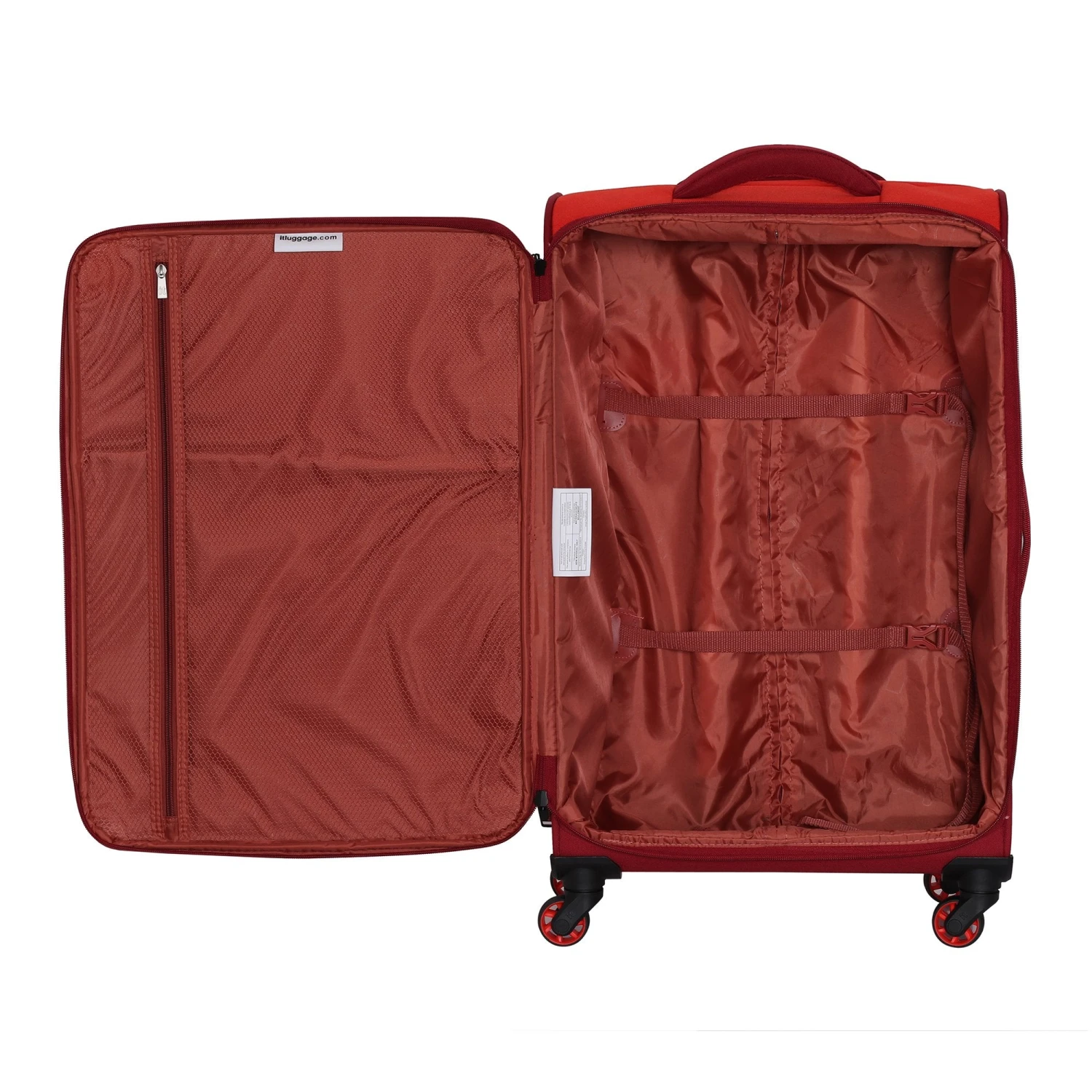 It Luggage Duotone 4 Wheel Lightweight Cabin Suitcase, 53 Cm, 34 L, Orange + Red Dahlia 4 It Luggage Duotone 4 Wheel Lightweight Cabin Suitcase, 53 Cm, 34 L, Orange + Red Dahlia - Image 4