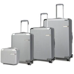Tulum 4-piece Luggage Set -Luggage Factory HR100 4PC SIL 4 Pcs Set Silver View 1
