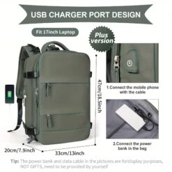 Large Travel Backpack, Waterproof Carry On Backpack, Hiking Backpack, Outdoor Sports Rucksack Portable Luggage Backpack With USB Charging Port Shoes Compartment, School Bag Fit 14 Inch To 17 Inch Laptops 38 Large Travel Backpack, Waterproof Carry On Backpack, Hiking Backpack, Outdoor Sports Rucksack Portable Luggage Backpack With USB Charging Port Shoes Compartment, School Bag Fit 14 Inch To 17 Inch Laptops -Luggage Factory bd890586 71b4 418c 8574 a453128ef2fd 2000x2000 5410162f d34e 4103 a53f 6fe474b1c75f