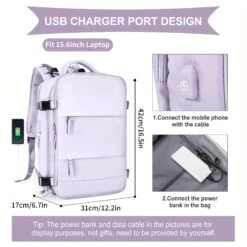 Large Travel Backpack, Waterproof Carry On Backpack, Hiking Backpack, Outdoor Sports Rucksack Portable Luggage Backpack With USB Charging Port Shoes Compartment, School Bag Fit 14 Inch To 17 Inch Laptops 26 Large Travel Backpack, Waterproof Carry On Backpack, Hiking Backpack, Outdoor Sports Rucksack Portable Luggage Backpack With USB Charging Port Shoes Compartment, School Bag Fit 14 Inch To 17 Inch Laptops -Luggage Factory c1a14b1d 8176 40e5 9686 aa48c49606e4 2000x2000 aac52450 1d75 4779 9b9f 732016f0b41a