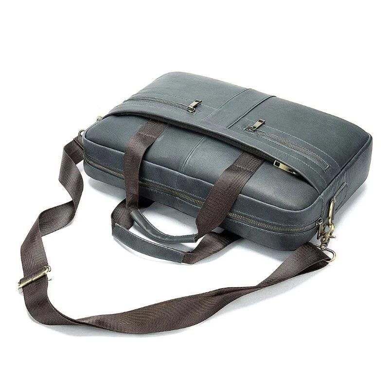 Cross-border Men's Briefcase Genuine Leather Men's Bag Business Bag 14 Inch Computer Bag Men's Portable Shoulder Business 9 Cross-border Men's Briefcase Genuine Leather Men's Bag Business Bag 14 Inch Computer Bag Men's Portable Shoulder Business - Image 9