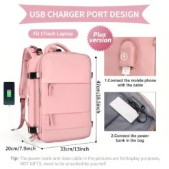 Large Travel Backpack, Waterproof Carry On Backpack, Hiking Backpack, Outdoor Sports Rucksack Portable Luggage Backpack With USB Charging Port Shoes Compartment, School Bag Fit 14 Inch To 17 Inch Laptops 36 Large Travel Backpack, Waterproof Carry On Backpack, Hiking Backpack, Outdoor Sports Rucksack Portable Luggage Backpack With USB Charging Port Shoes Compartment, School Bag Fit 14 Inch To 17 Inch Laptops -Luggage Factory ec862704 42c0 4399 8c70 88e5c634981b 2000x2000 b77452c5 650b 4c40 83fb 3b319f10a0c6