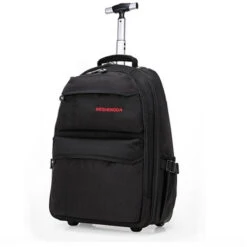Single Trolley Backpack Adult Double Shoulder Strap Round Trolley Travel Computer Bag Canvas School -Luggage Factory product image 252266573