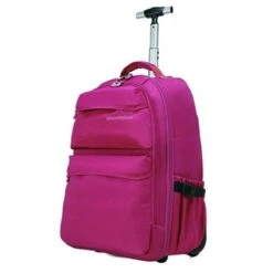 Single Trolley Backpack Adult Double Shoulder Strap Round Trolley Travel Computer Bag Canvas School -Luggage Factory product image 252266577
