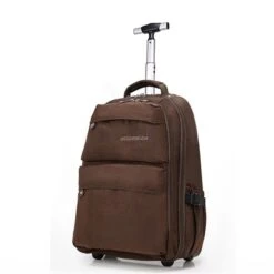 Single Trolley Backpack Adult Double Shoulder Strap Round Trolley Travel Computer Bag Canvas School -Luggage Factory product image 252266579
