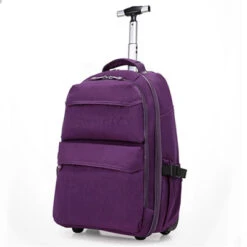 Single Trolley Backpack Adult Double Shoulder Strap Round Trolley Travel Computer Bag Canvas School -Luggage Factory product image 252266580