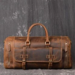 Crazy Horse Genuine Leather Travel Bag Men Vintage Travel Duffel Bag Big Cow Leather Carry On 7 Crazy Horse Genuine Leather Travel Bag Men Vintage Travel Duffel Bag Big Cow Leather Carry On -Luggage Factory product image 706220705