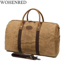 Men'S Travel Bags Luggage Duffel Bag Waterproof Canvas Overnight Bag Leather Weekend Oversized