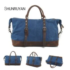 Shunruyan Canvas Cow Leather Men Travel Bags Carry On Luggage Bags Men Duffel Bags Travel Tote 15 Shunruyan Canvas Cow Leather Men Travel Bags Carry On Luggage Bags Men Duffel Bags Travel Tote -Luggage Factory product image 906444784