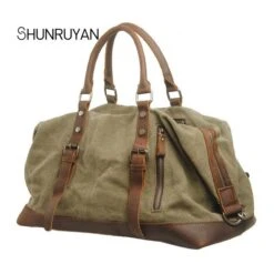 Shunruyan Canvas Cow Leather Men Travel Bags Carry On Luggage Bags Men Duffel Bags Travel Tote 18 Shunruyan Canvas Cow Leather Men Travel Bags Carry On Luggage Bags Men Duffel Bags Travel Tote -Luggage Factory product image 906444789