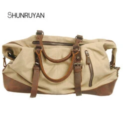 Shunruyan Canvas Cow Leather Men Travel Bags Carry On Luggage Bags Men Duffel Bags Travel Tote 12 Shunruyan Canvas Cow Leather Men Travel Bags Carry On Luggage Bags Men Duffel Bags Travel Tote -Luggage Factory product image 906444790