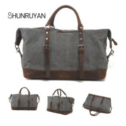 Shunruyan Canvas Cow Leather Men Travel Bags Carry On Luggage Bags Men Duffel Bags Travel Tote 17 Shunruyan Canvas Cow Leather Men Travel Bags Carry On Luggage Bags Men Duffel Bags Travel Tote -Luggage Factory product image 906444791