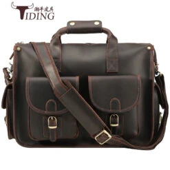 Briefcases For Men Genuine Leather Brown Large Capacity Handbag Vintage Casual Brand 2019 New Man